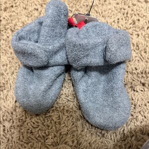 Gray Fleece Baby Booties - Cozy Infant Slip-Ons